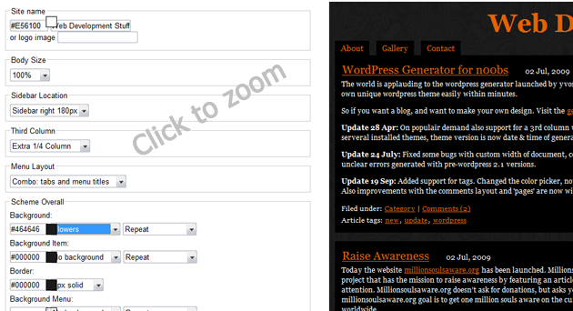 Wordpress Theme Generator Screenshot